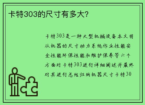卡特303的尺寸有多大？
